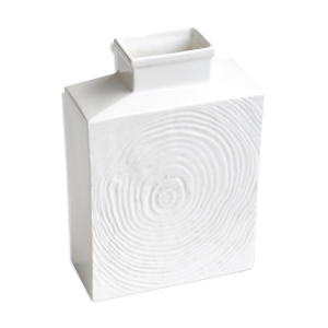 Vase blanc Sgrafo Modern en porcelaine,