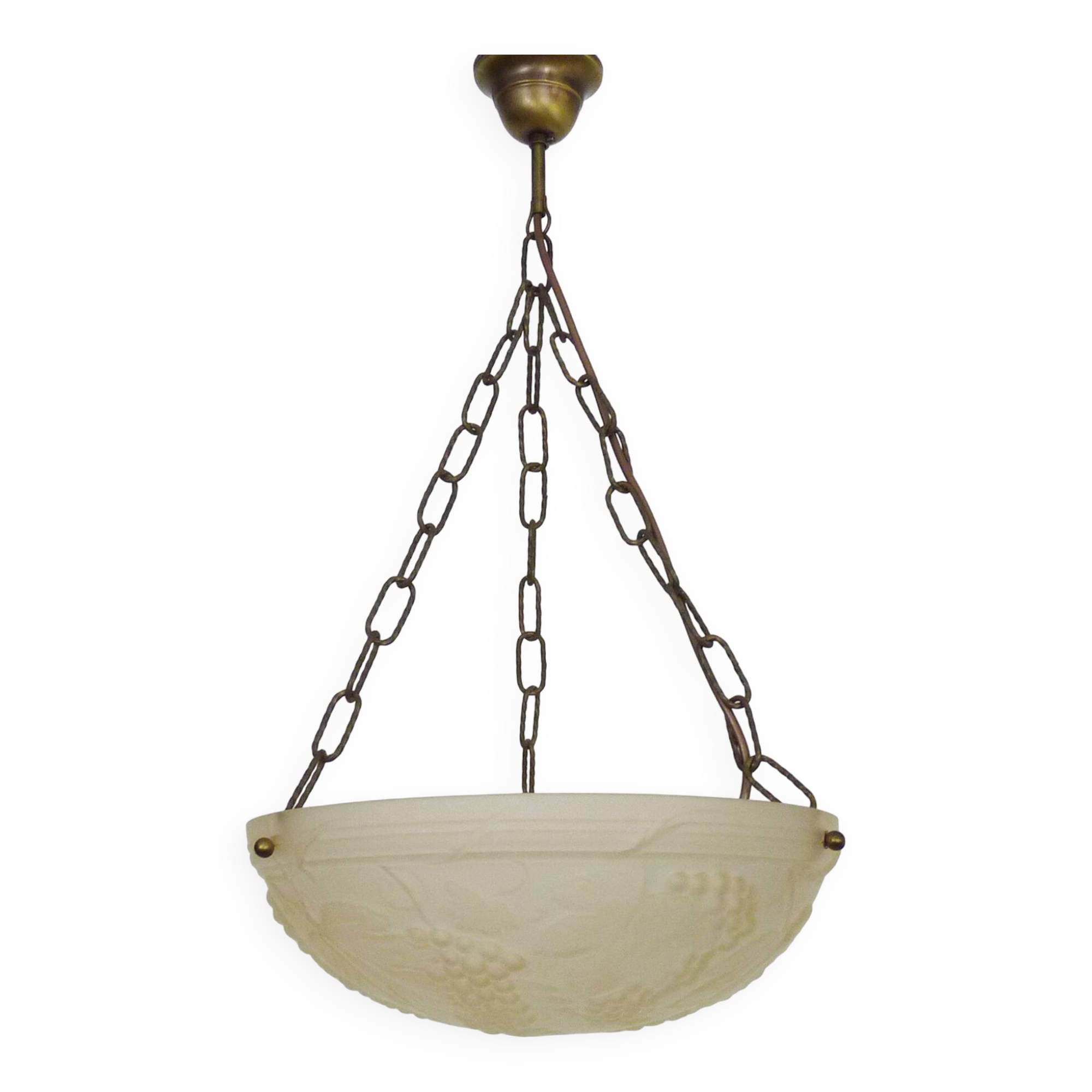 Vasque Vianne style Art Nouveau 1 Fire, in glass paste with grape motifs.