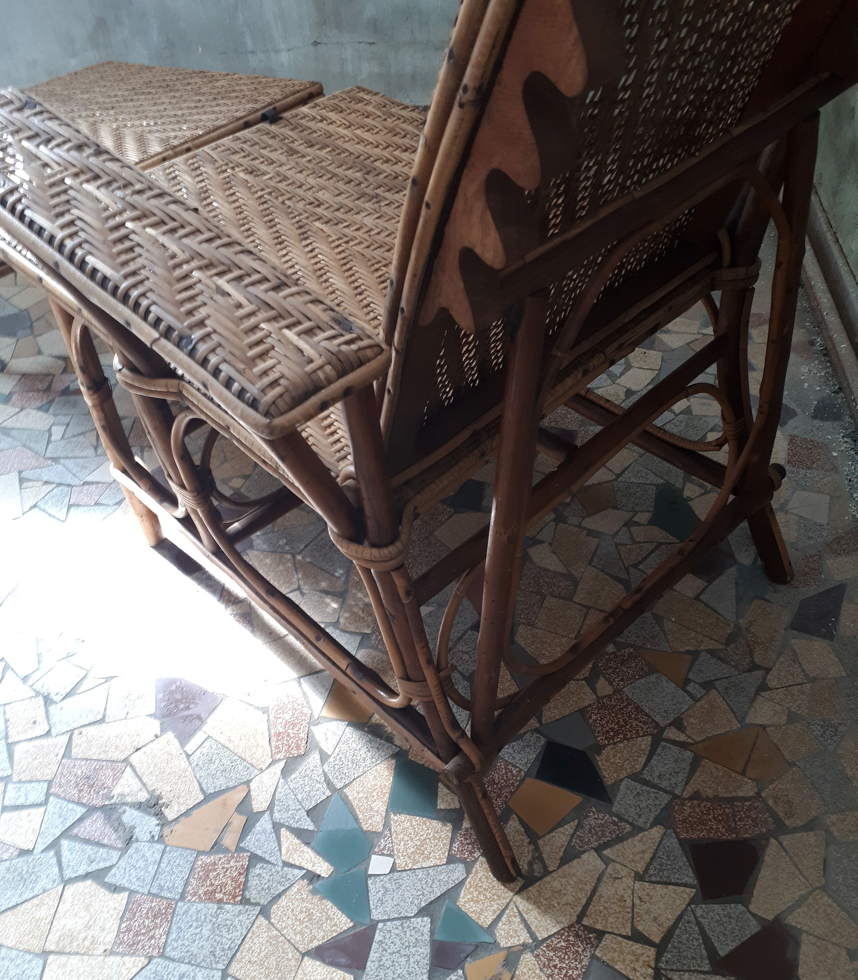 Lounge chair vintage rattan