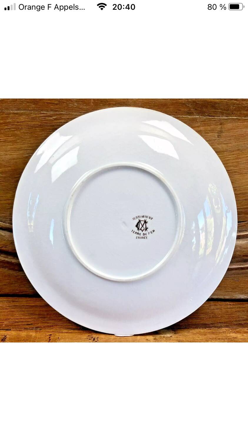 7 anciennes assiettes à dessert Creil et Montereau Terre de fer