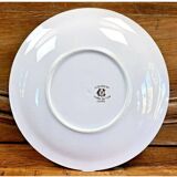 7 anciennes assiettes à dessert Creil et Montereau Terre de fer