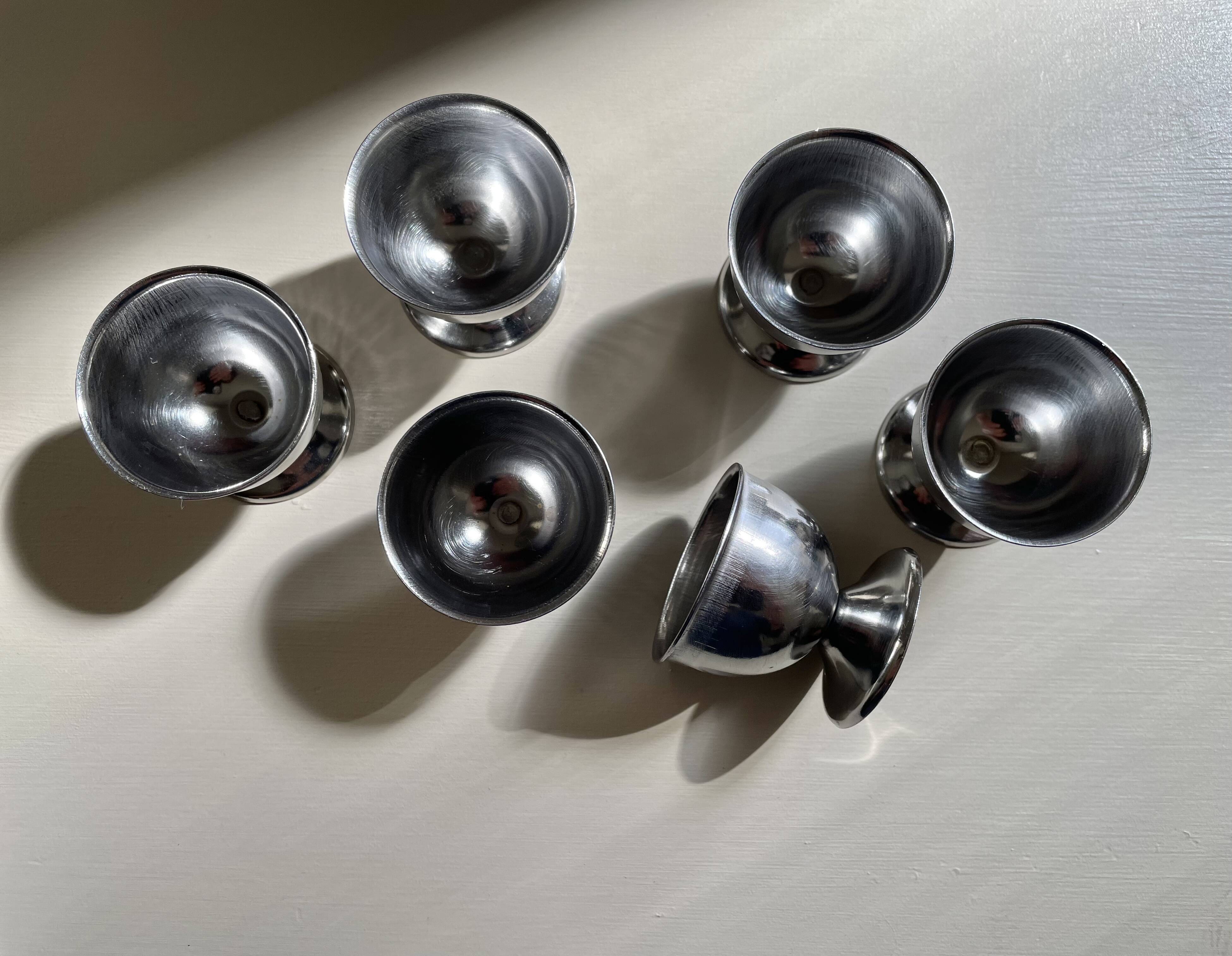 Vintage stainless steel egg cups