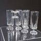 Set of 6 transparent glass flutes/coupes in very good condition.