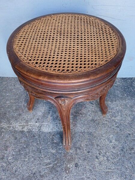 Piano stool carved wood St Louis XV ep XIXem