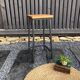Workshop stool in oak and metal
