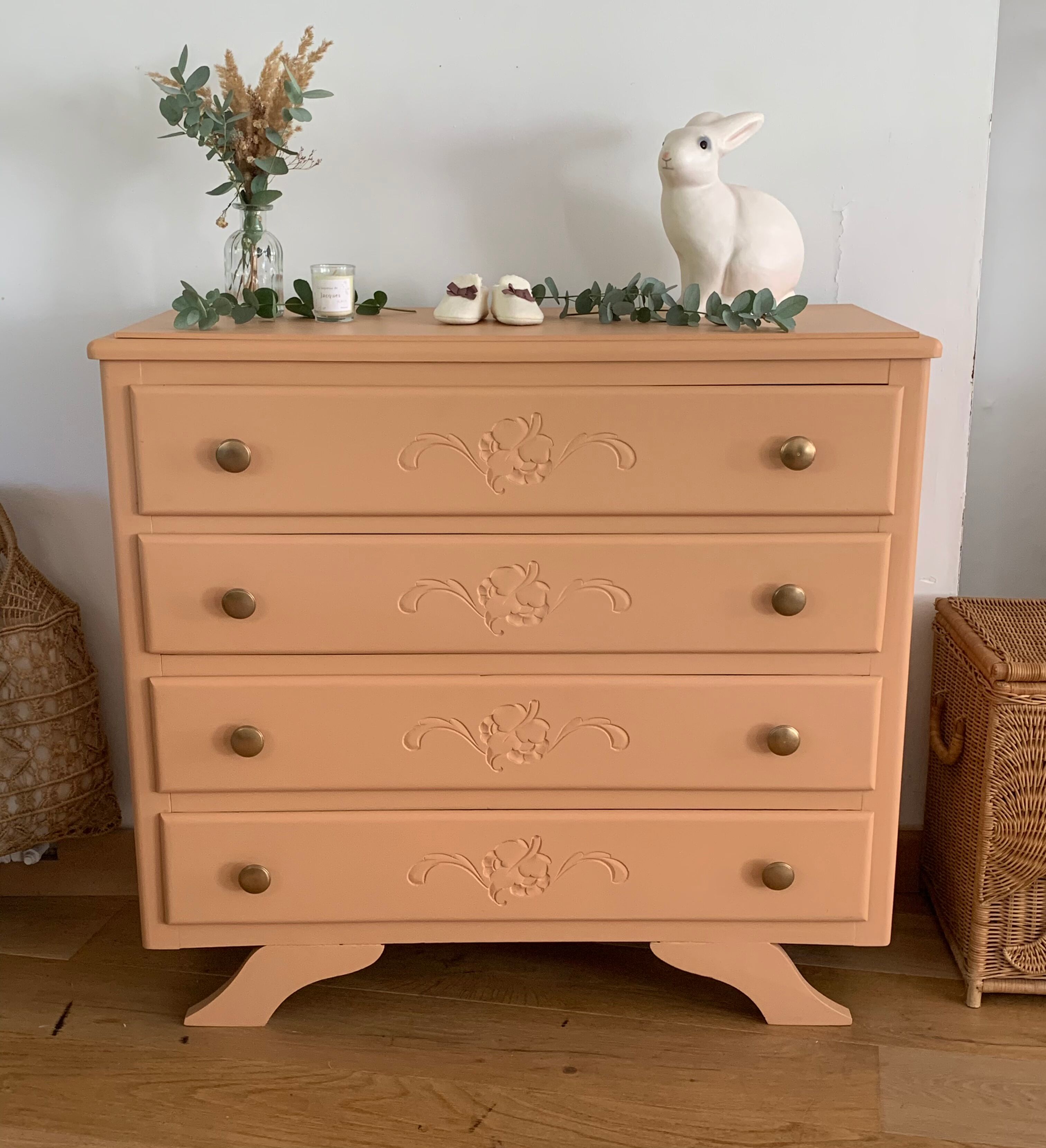 Commode vintage rose blush