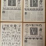 Set of 4 lithographs twentieth century