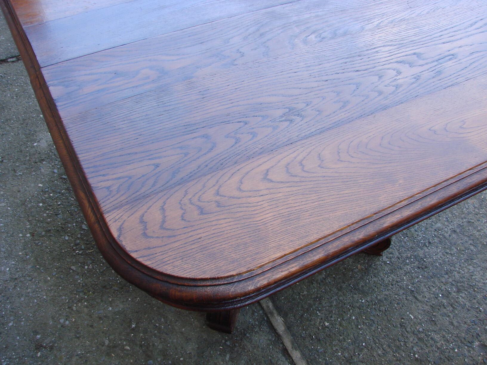 Oak table from 19th century .