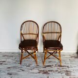 Bamboo and rattan chairs circa 60/70 from maison drucker