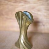 Vintage flared brass vase, sculptural vase, brutalist vase, fan vase, made in Germany