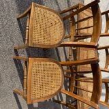Set of 5 caned bistro chairs