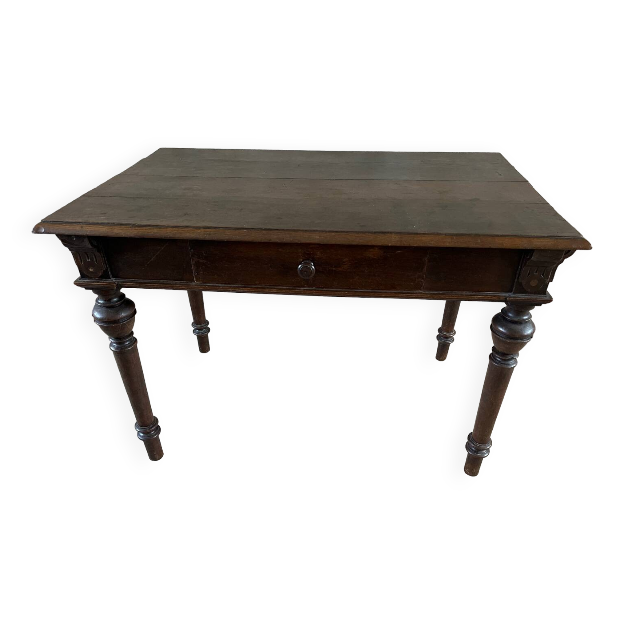 Antique 1-drawer desk in Henri II style