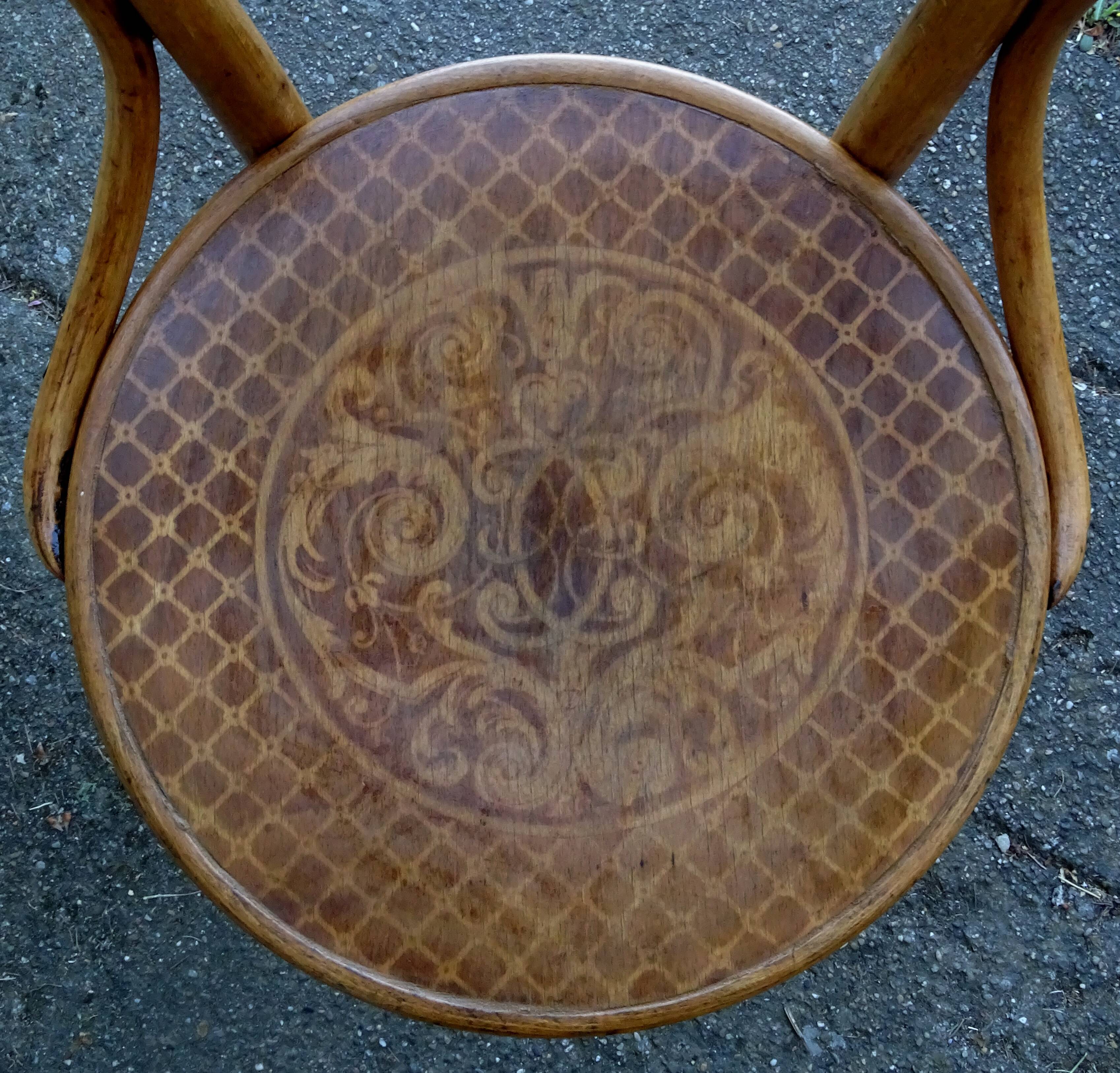 Two Kohn bistro chairs no. 55, circa 1910, not Thonet.