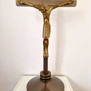Jean Lambert-Rucki (1888-1967) - Important gilded bronze sculpture - Christ on the cross - Signed
