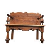 Antique Dutch oak hall bench / 1920s