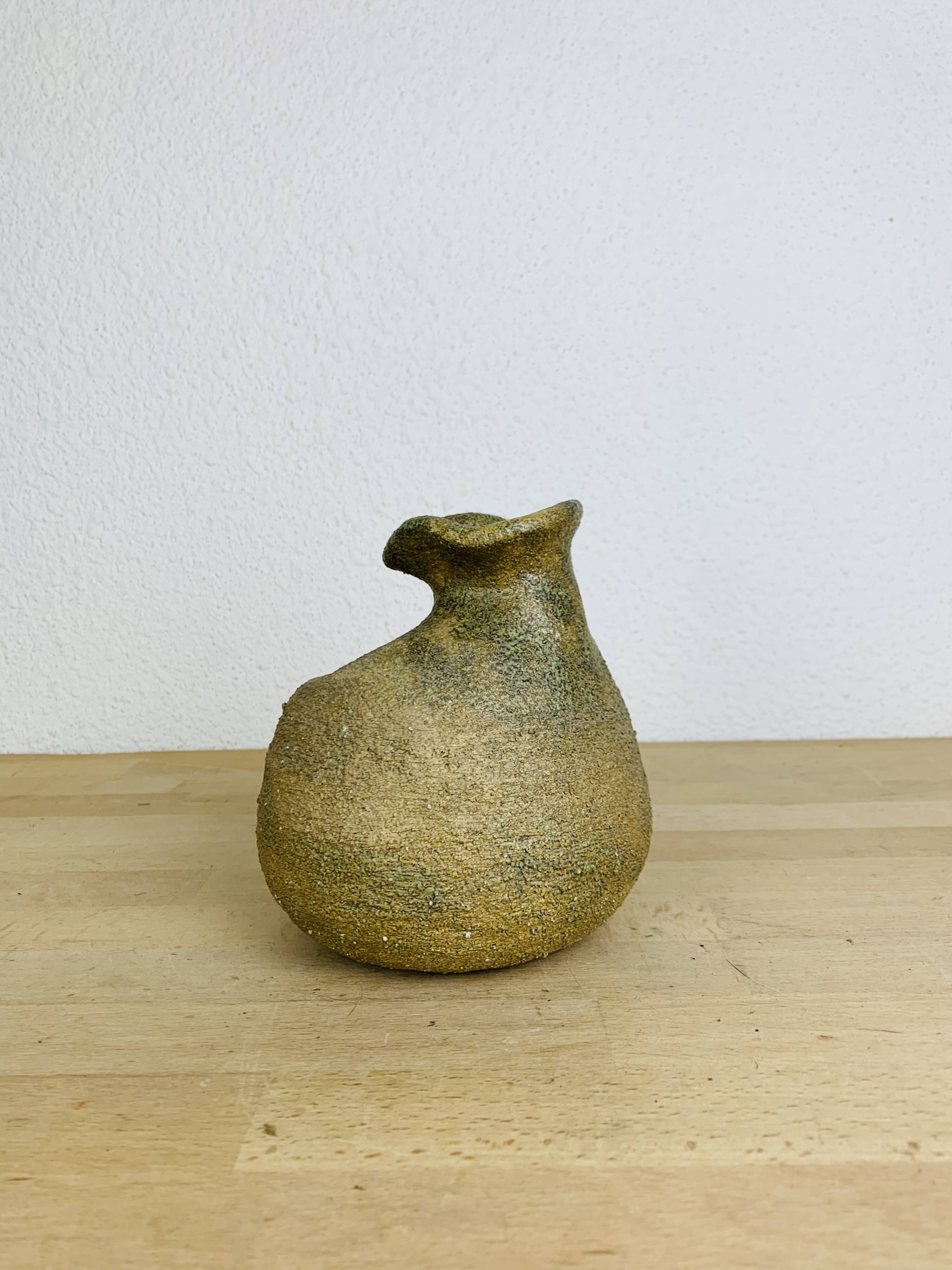 Vase boule forme libre grès vintage