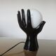 Black ceramic lamp in the shape of hands 70s