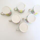 Set of 6 beautiful ceramic cups dabbling style, vintage
