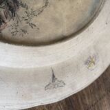 Wooden lamp, 2m fabric cable, fabric lampshade