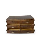 A vintage Italian chest of drawers, made of veneered walnut and solid wood,