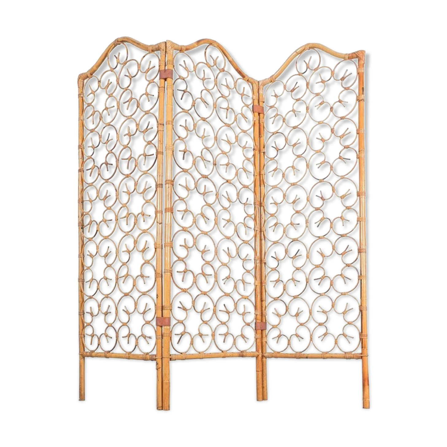 Italian vintage rattan screen from the 1960s