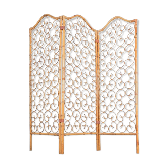 Italian vintage rattan screen from the 1960s