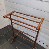 Bamboo style wooden towel holder