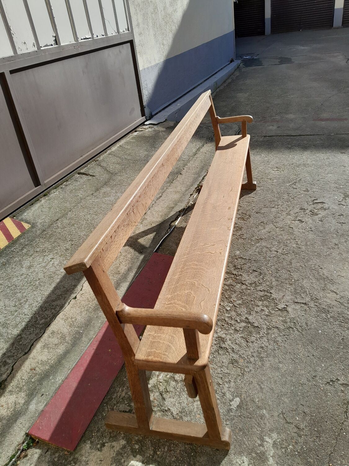 Light solid oak bench