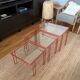 Red tubular nesting tables, 1970s, Set of 3