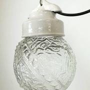 Vintage White Porcelain Pendant Light, 1970s