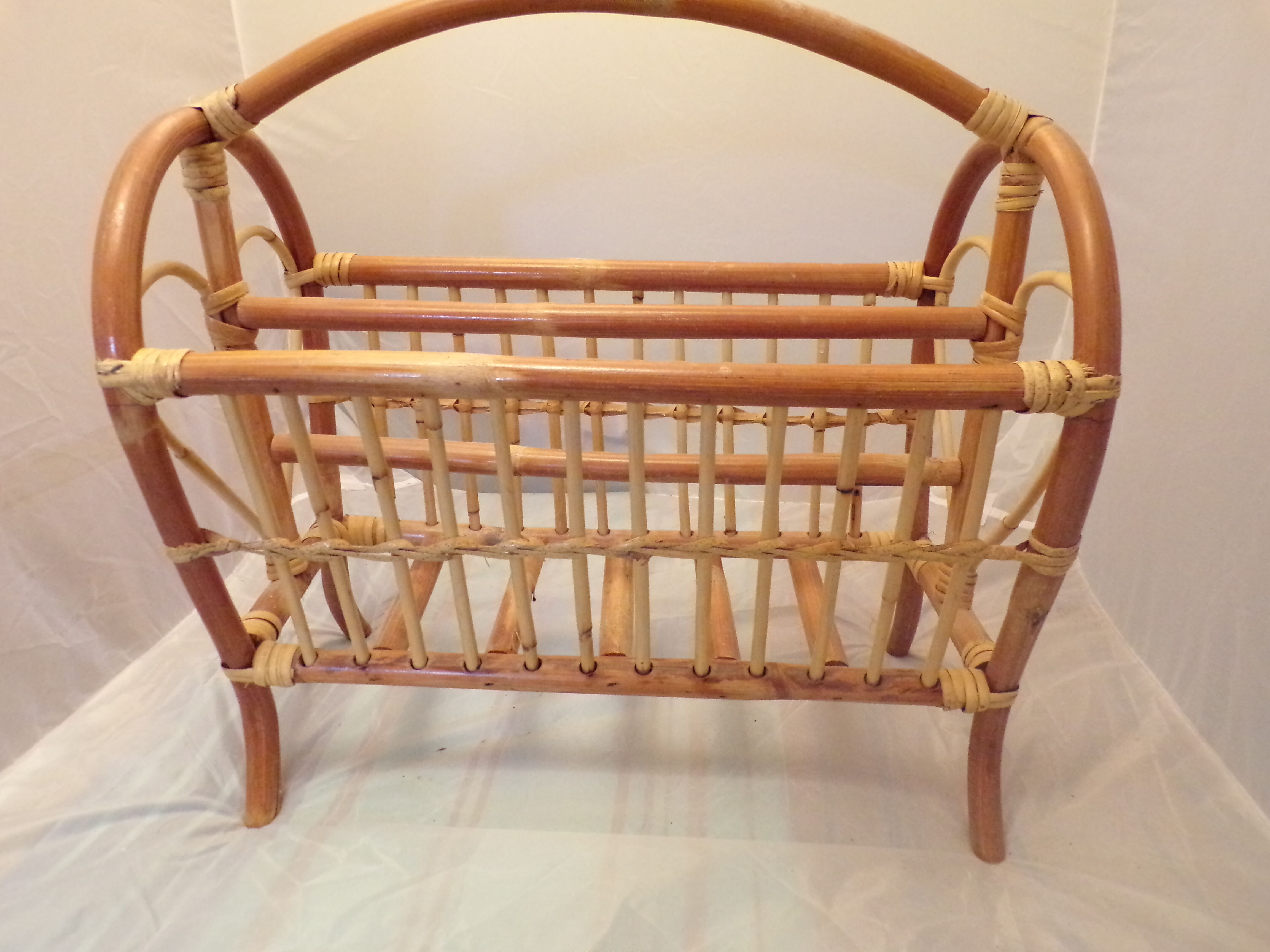 Rattan magazine rack