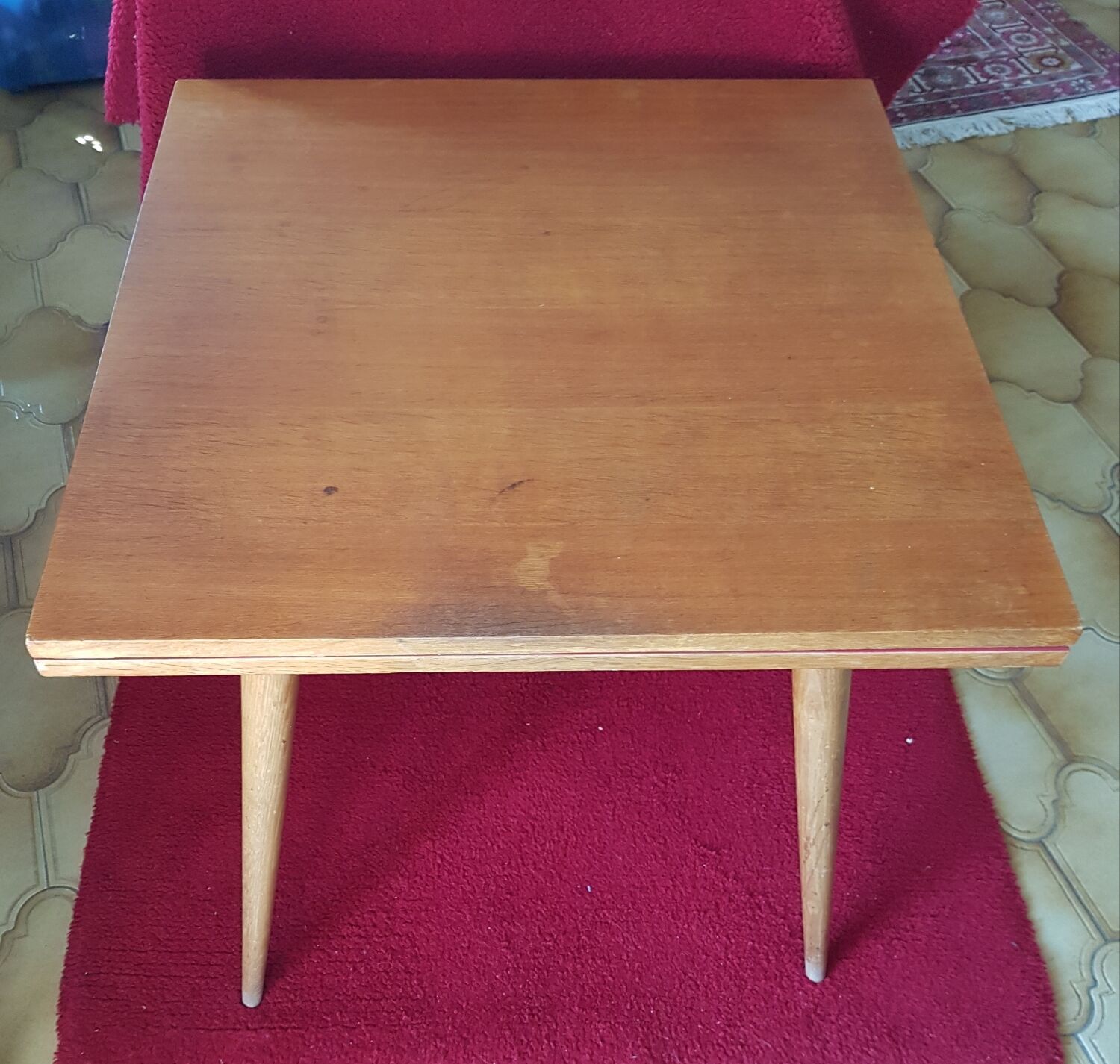 Table d'appoint vintage pieds compas scandinave