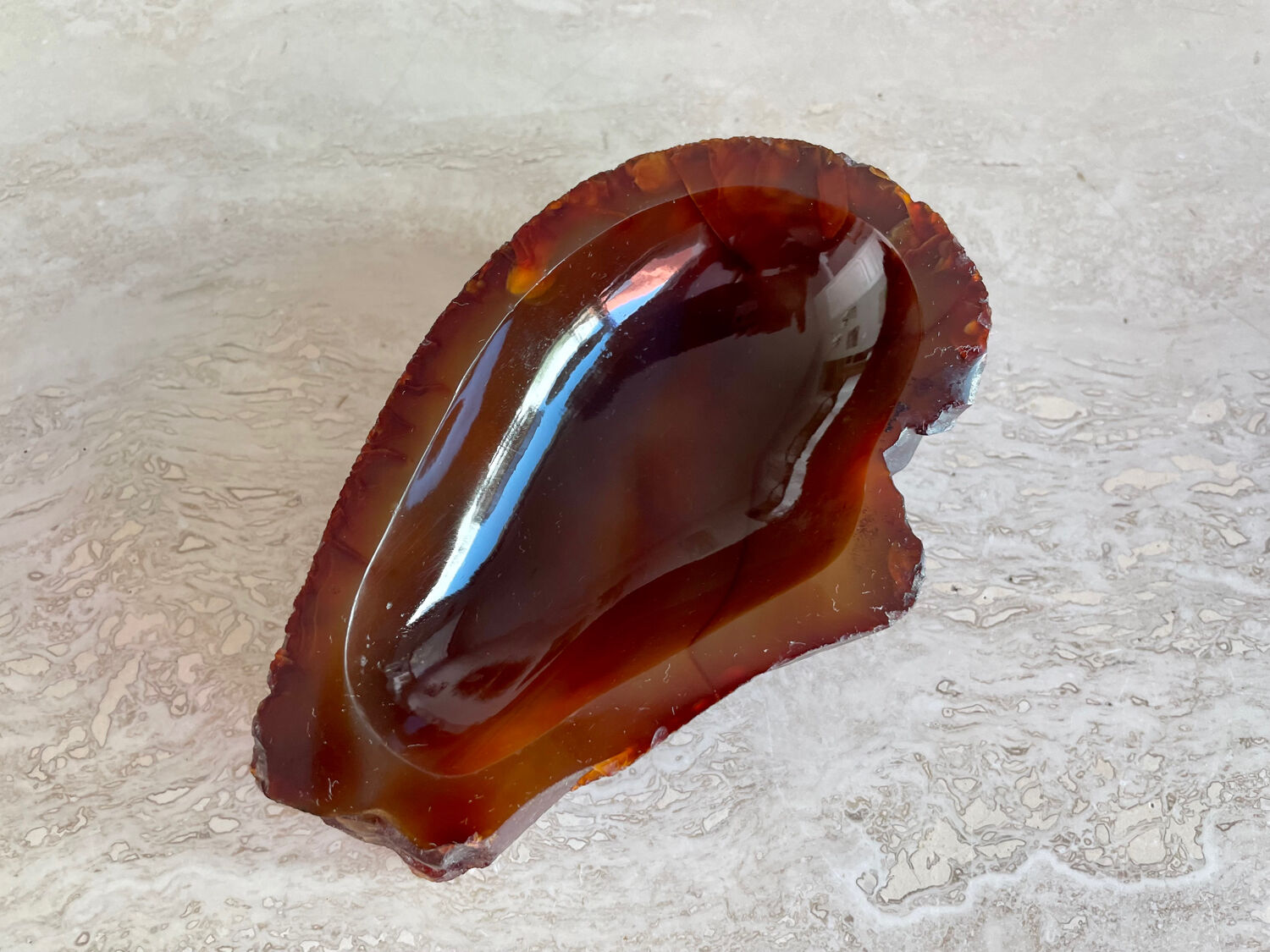 Vintage brutalist onyx ashtray