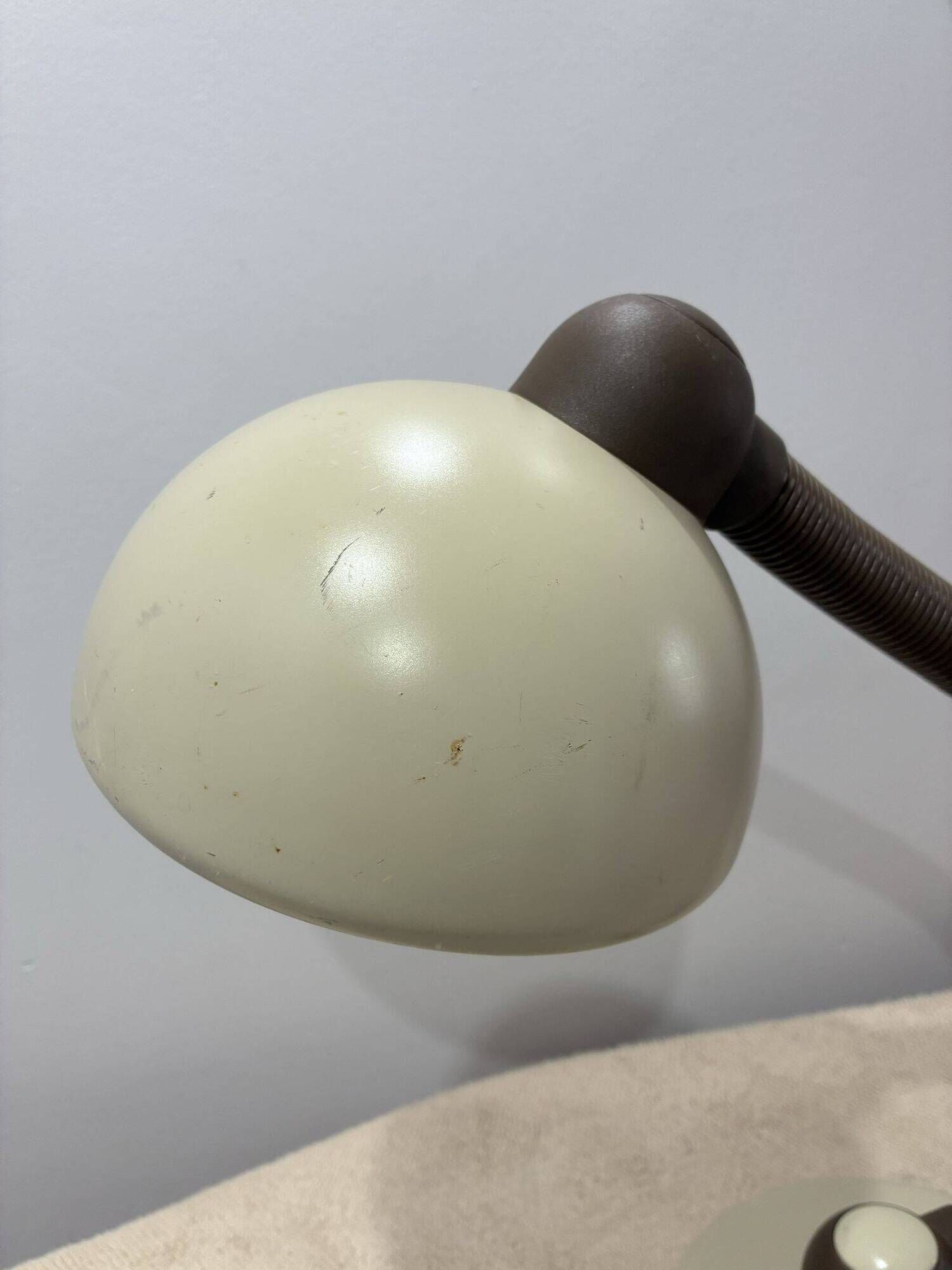 Klaus Hempel desk lamp for Hustadt Leuchten, ochre and beige, 1970s–80s