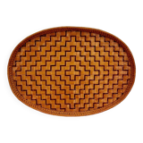 Vintage woven bamboo tray
