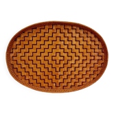 Vintage woven bamboo tray