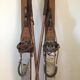 Wooden skis and vintage bamboo sticks