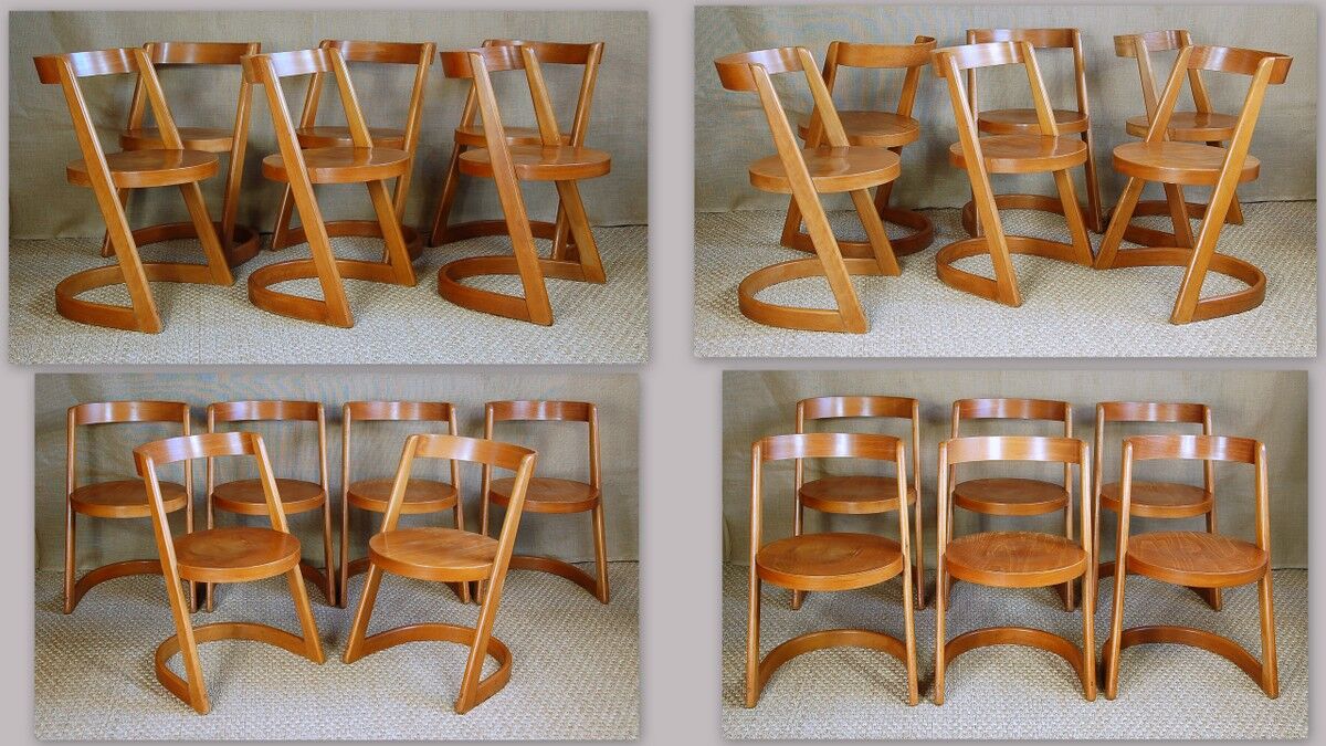 6 cantilever chairs Baumann Halfa 70s