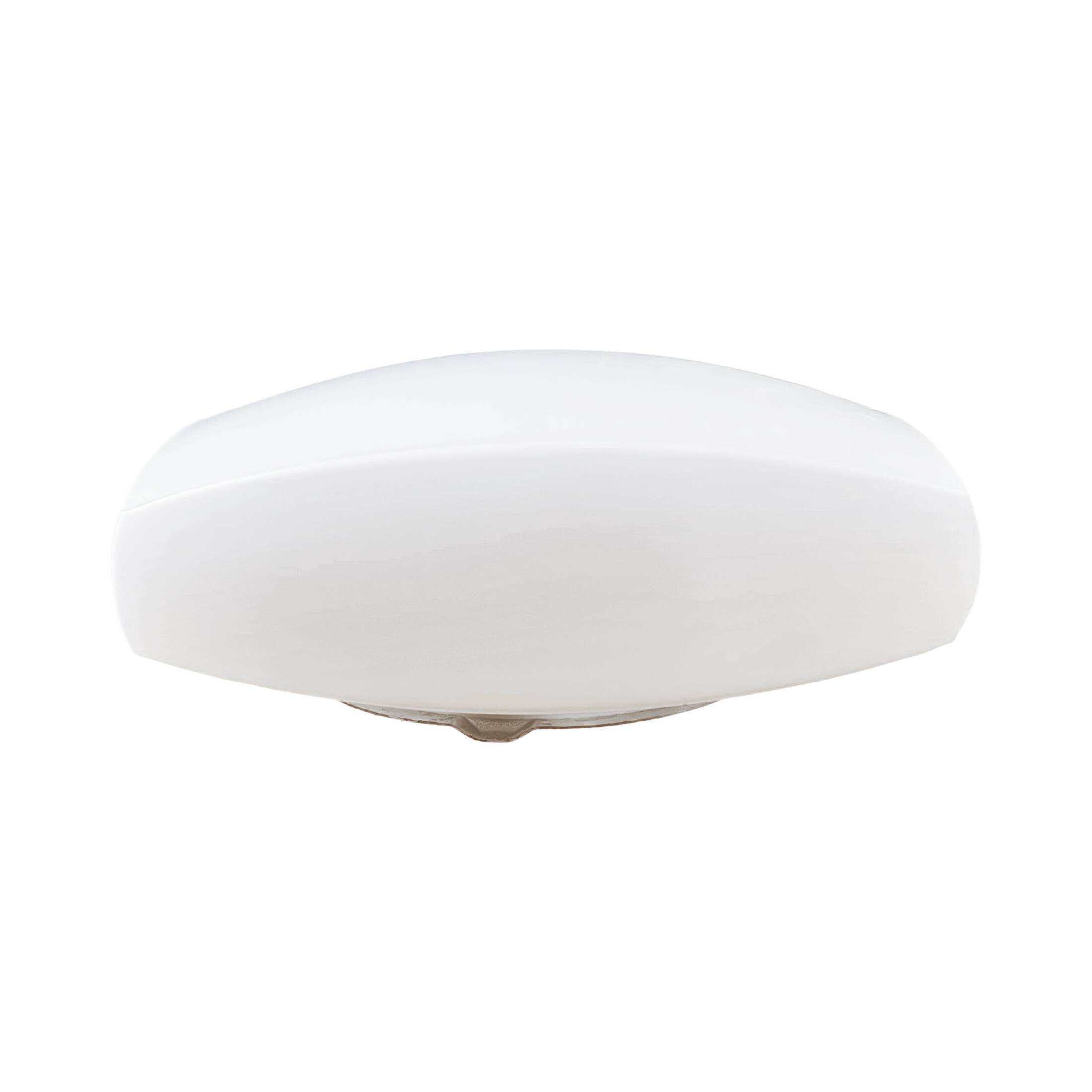 White glass ceiling lamp Kamenický Šenov, Czechoslovakia 1970s