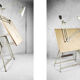 Dutch industrial drawing or architect's table witch lamp from rotanex-pool, 1950s