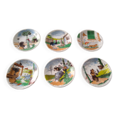 6 dessert plates by Benjamin Rabier Sarreguemines