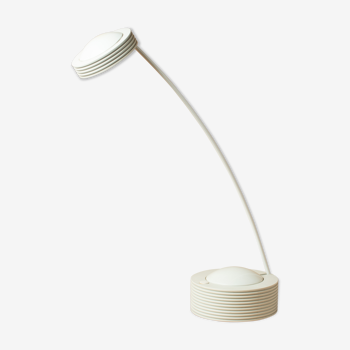 Lampe à poser de bureau design vintage 1980 bras déporté inclinable blanc