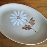 Large oval serving dish in Saint-Amand earthenware with Autumn decor