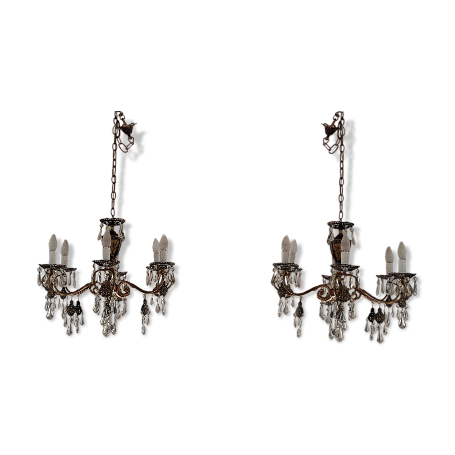 Pair of vintage italian chandeliers