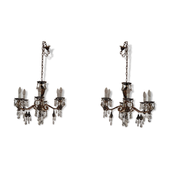 Pair of vintage italian chandeliers