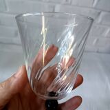 5 large black stemmed glasses arcoroc france, vintage