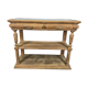 Console Henri II noyer aéro gommé et marbre