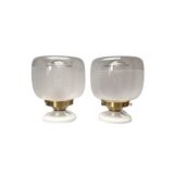 Pair of two-tone globe wall lights