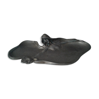 Tin trinket bowl Art Nouveau