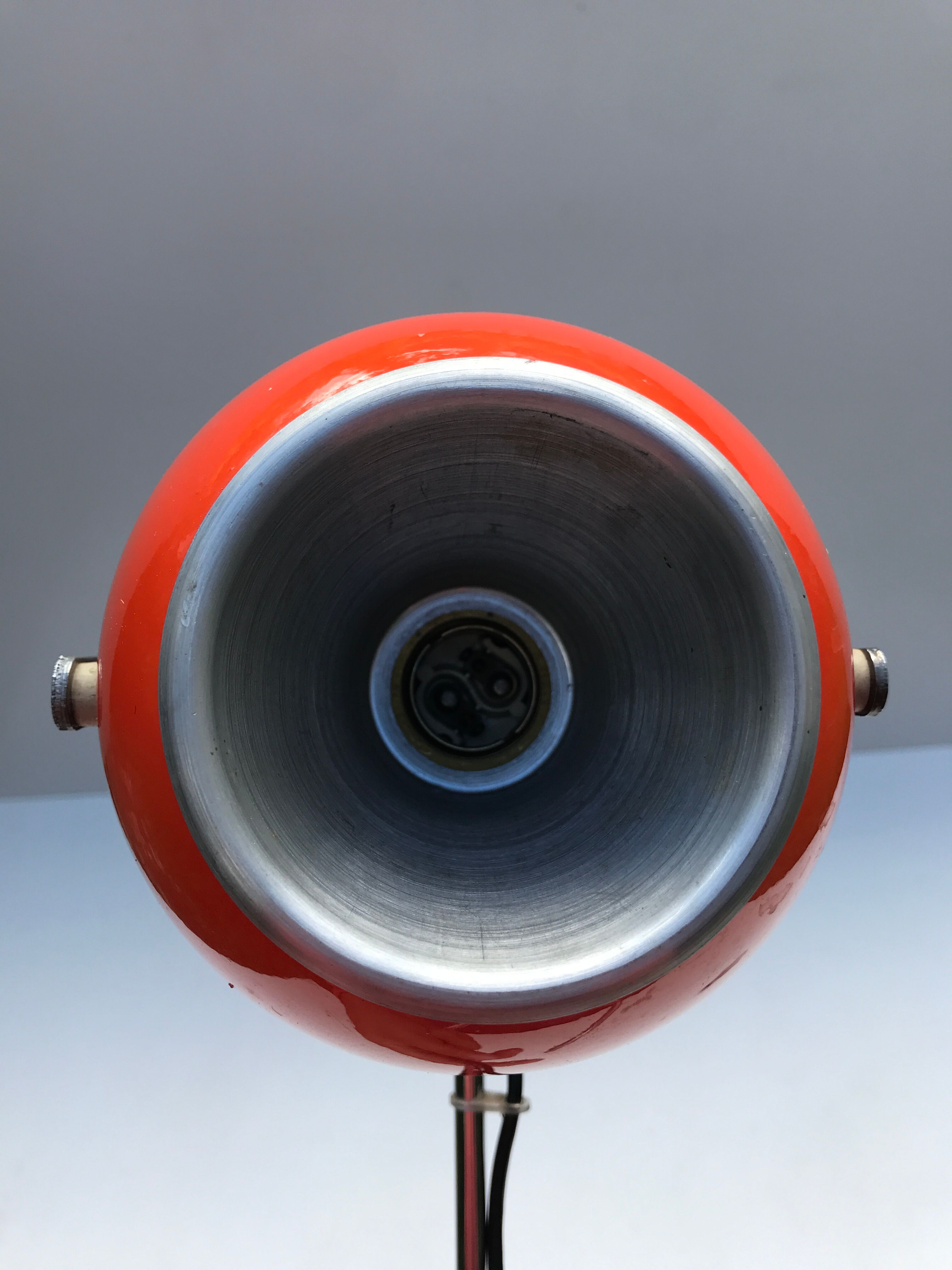 Lampe eye ball orange vintage années 70